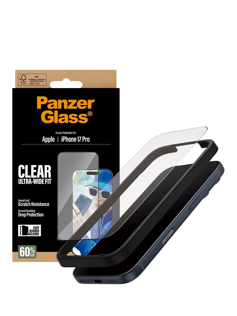 PanzerGlass screen protector Ultra-Wide for iPhone 17 Pro (British brand)