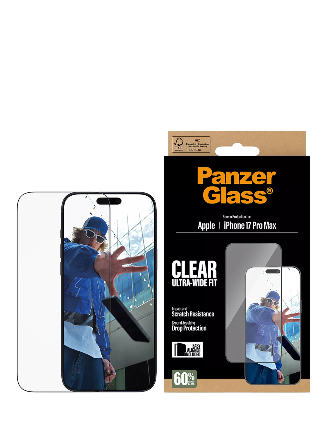 PanzerGlass ultra-wide screen protector for iPhone 17 Pro Max, UK version
