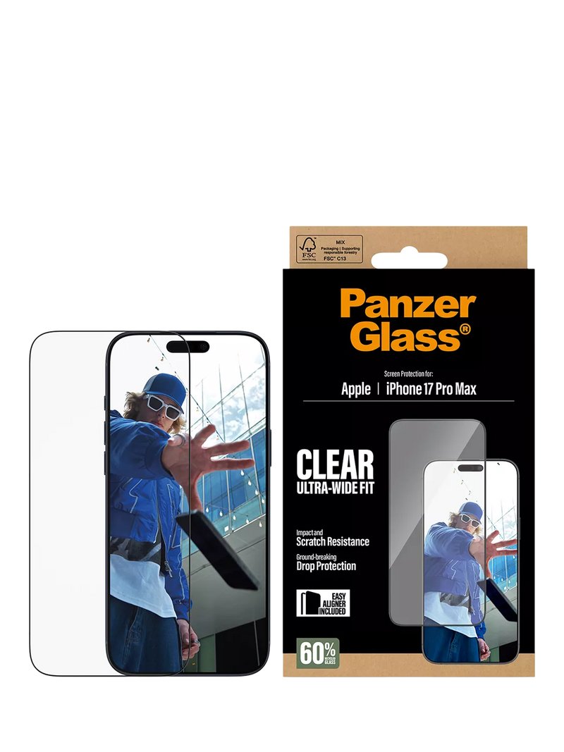 PanzerGlass ultra-wide screen protector for iPhone 17 Pro Max, UK version