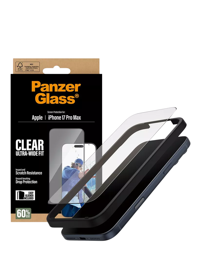 PanzerGlass ultra-wide screen protector for iPhone 17 Pro Max, UK version