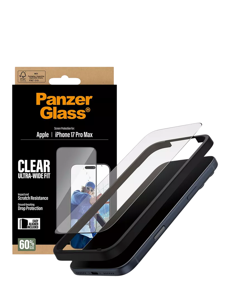 PanzerGlass ultra-wide screen protector for iPhone 17 Pro Max, UK version