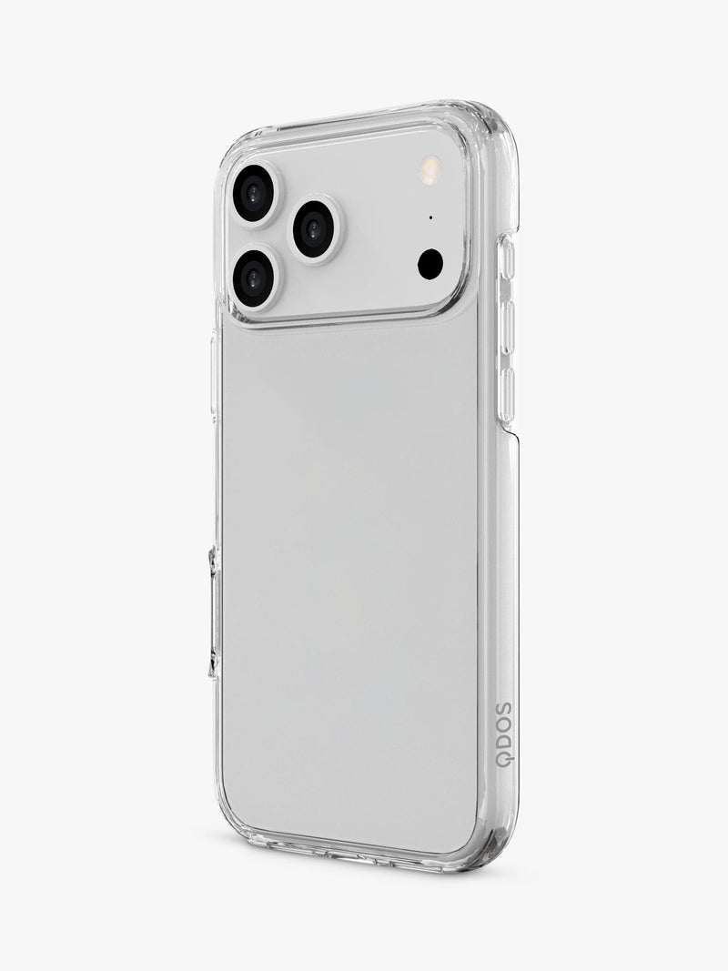 QDOS hybrid case for iPhone 17 Pro Max clear - British product
