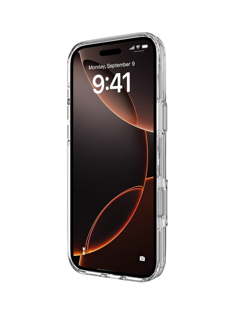 QDOS hybrid case for iPhone 17 Pro Max clear - British product