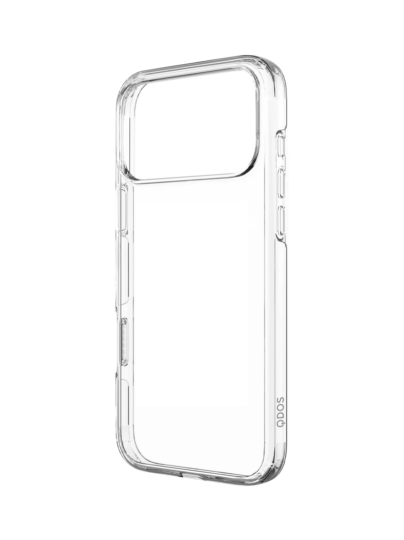 QDOS hybrid case for iPhone 17 Pro Max clear - British product