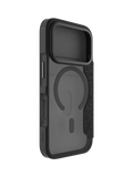 QDOS iPhone 17 Pro folio case in clear and black, UK version