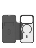 QDOS iPhone 17 Pro folio case in clear and black, UK version