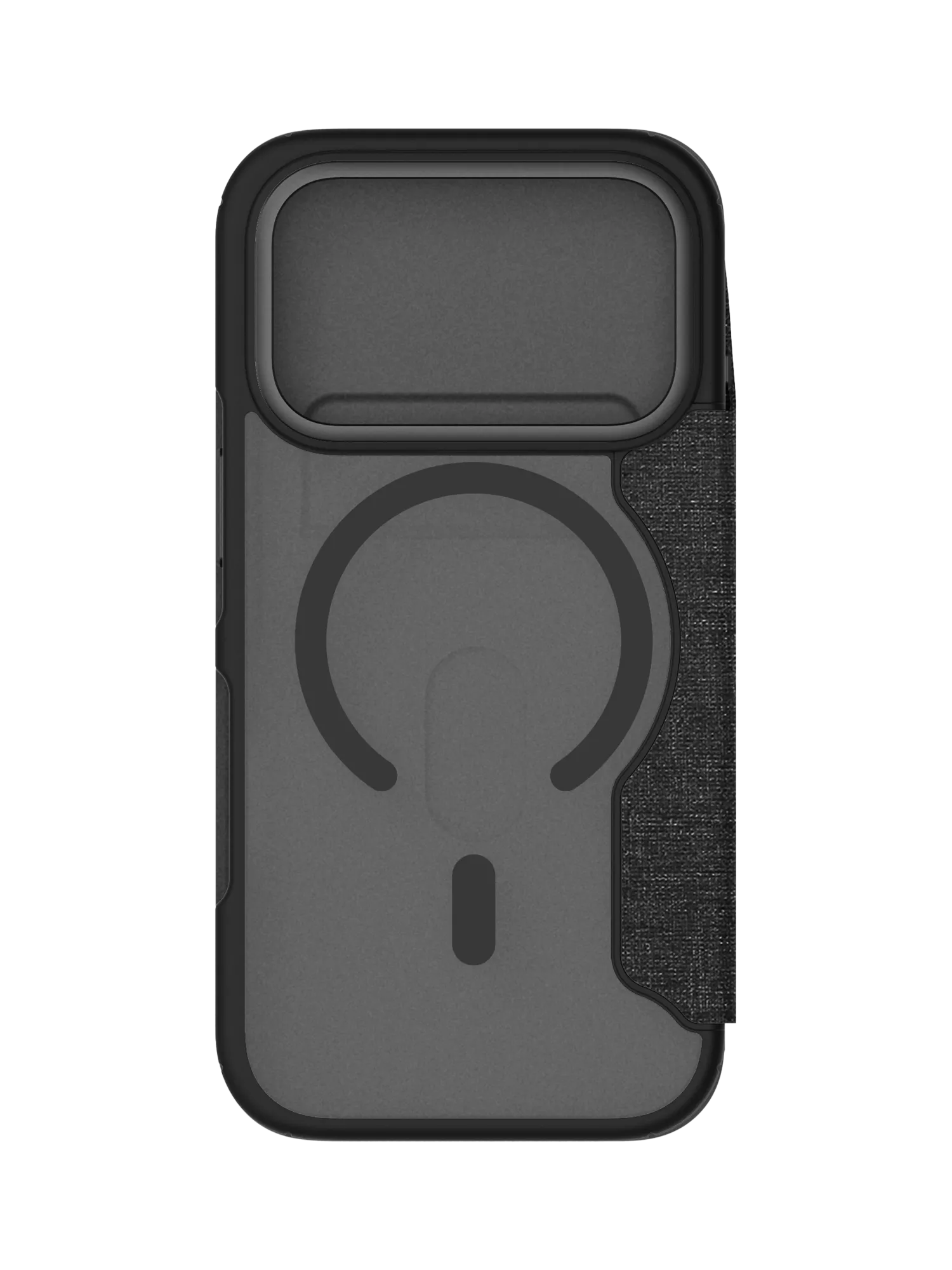 QDOS iPhone 17 Pro folio case in clear and black, UK version