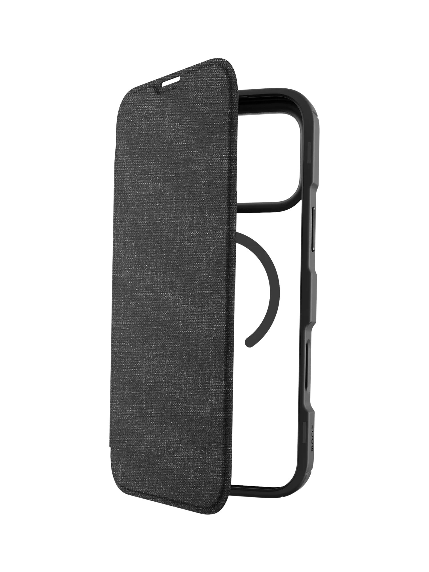 QDOS Hybrid Fold Folio Case Clear Black for iPhone 17 Pro Max, UK version