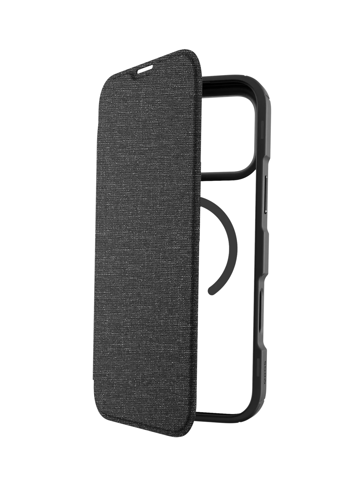 QDOS Hybrid Fold Folio Case Clear Black for iPhone 17 Pro Max, UK version