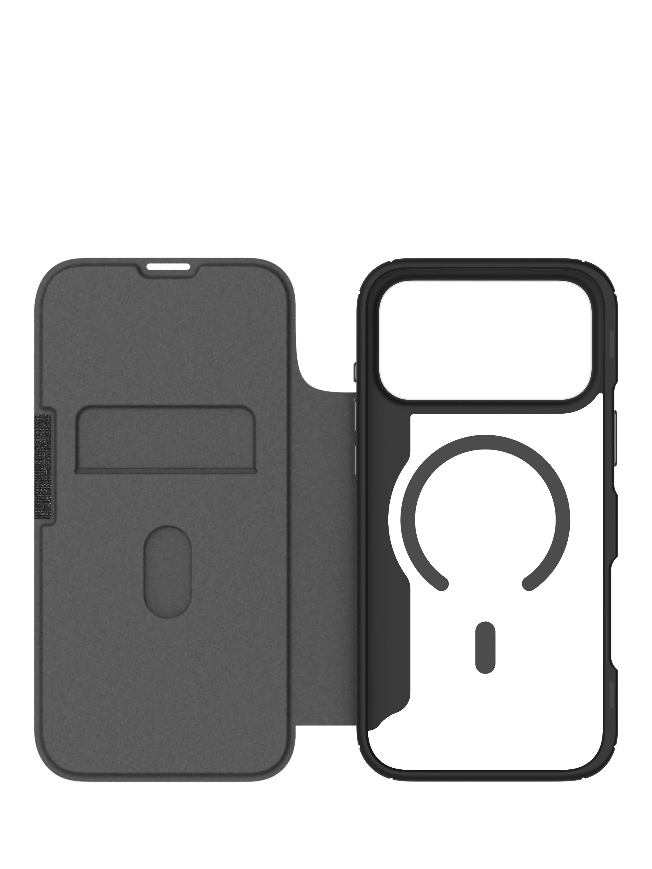 QDOS Hybrid Fold Folio Case Clear Black for iPhone 17 Pro Max, UK version