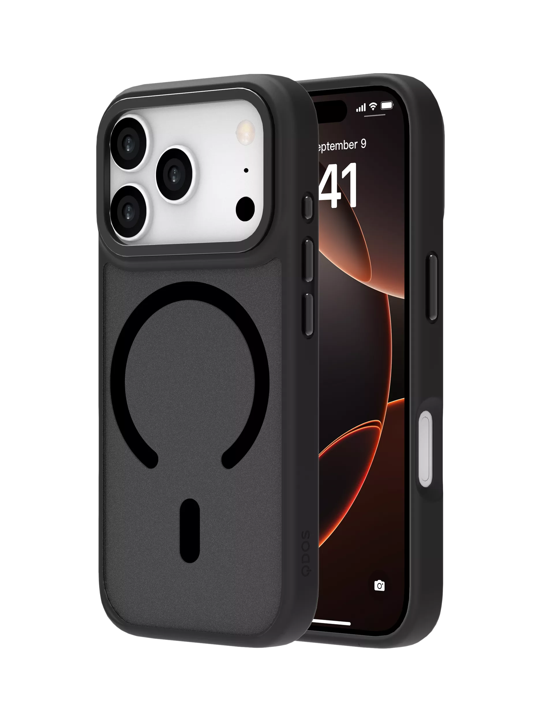 QDOS phone case for iPhone 17 Pro Black/Frosted - British product