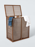 John Lewis bamboo double laundry hamper natural dark, British product