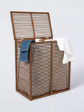 John Lewis bamboo double laundry hamper natural dark, British product