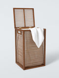 John Lewis bamboo laundry hamper natural dark H60cm, imported from the UK