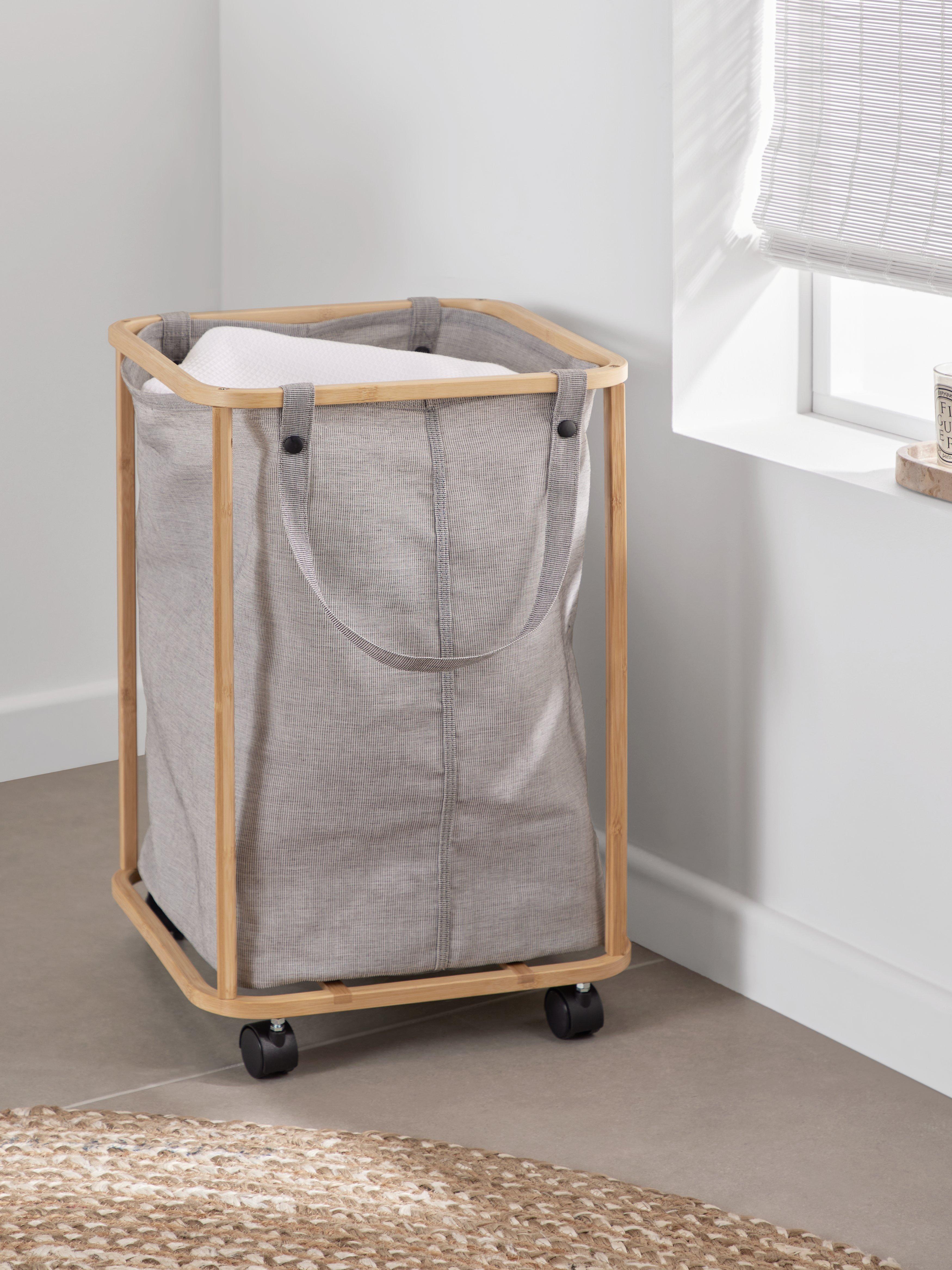 John Lewis rolling laundry hamper grey 67L, UK version