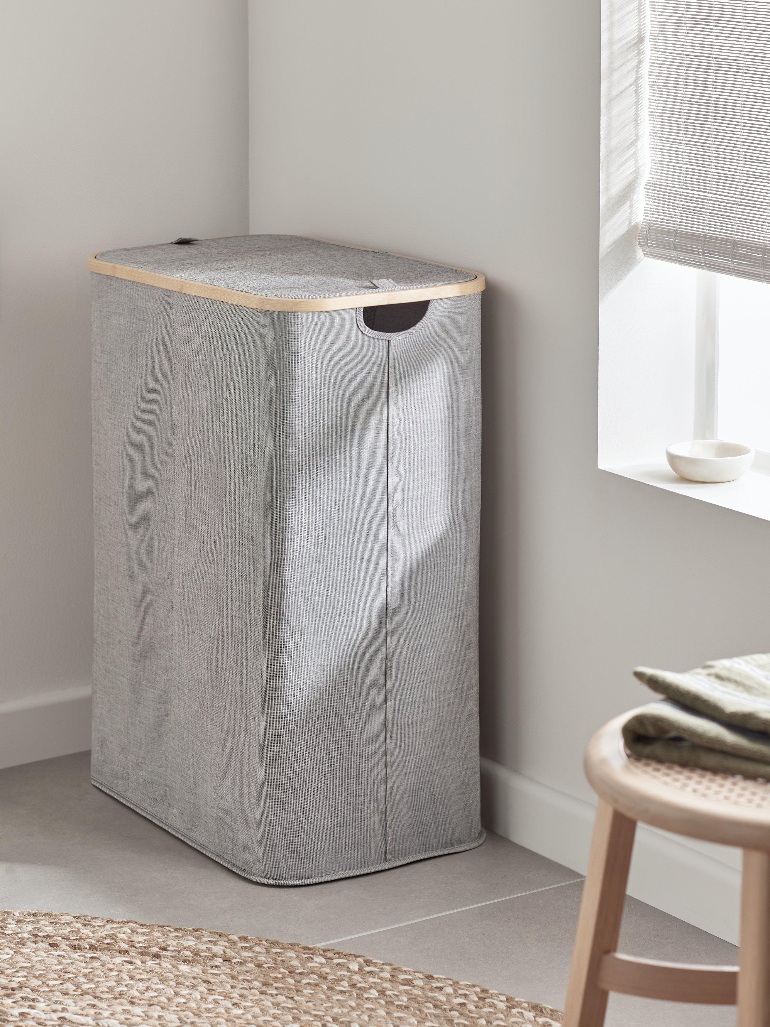 John Lewis bamboo rim laundry hamper grey, UK version