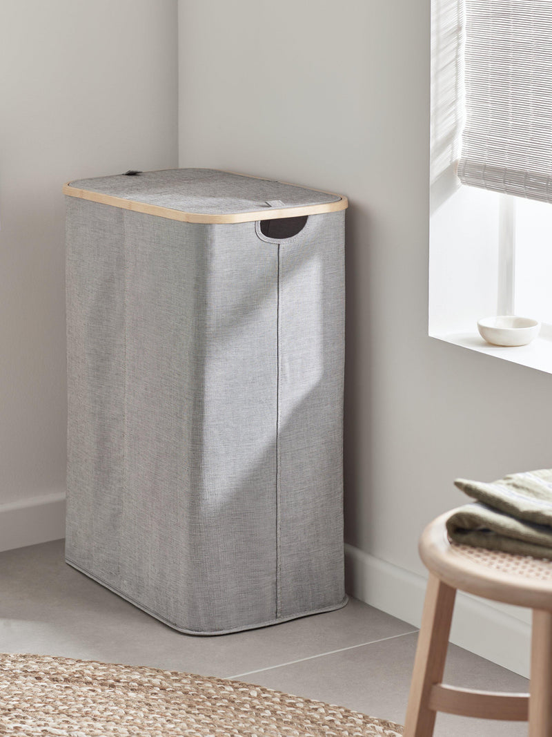 John Lewis bamboo rim laundry hamper grey, UK version