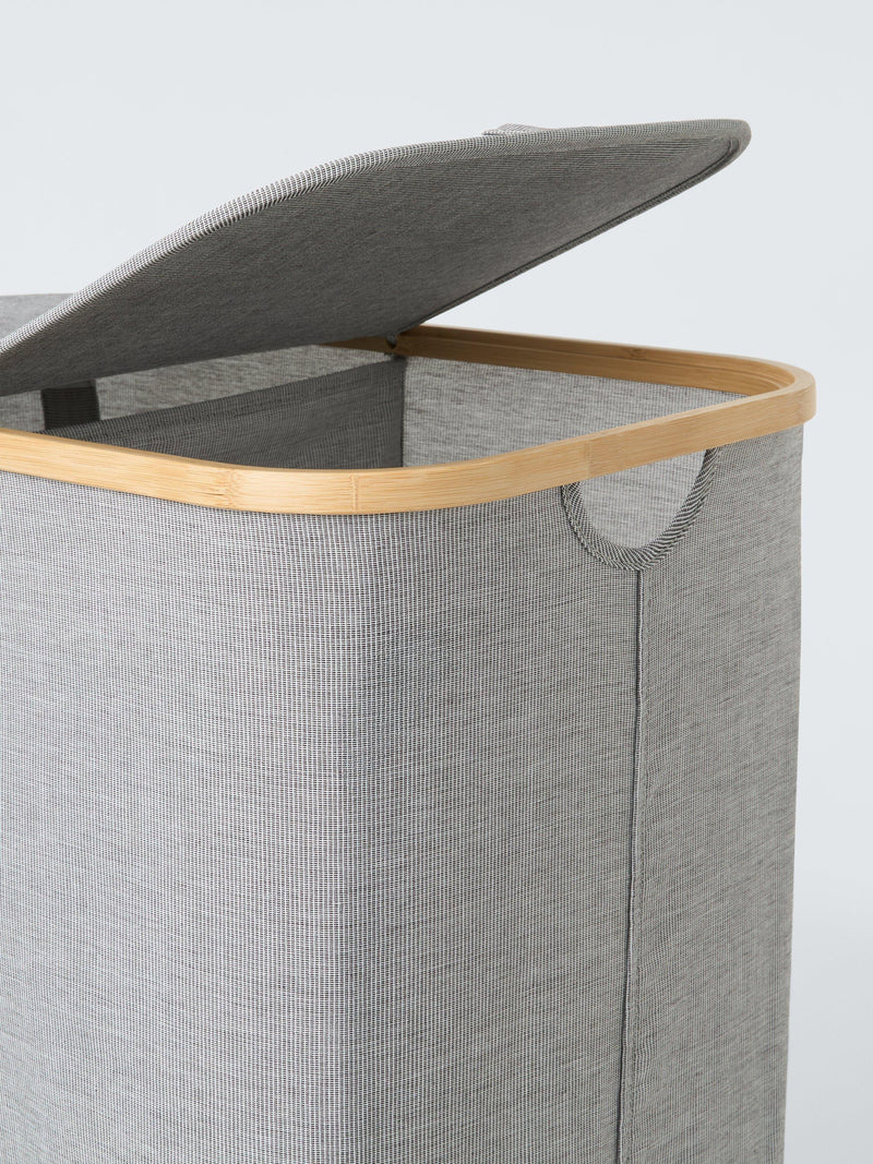 John Lewis bamboo rim laundry hamper grey, UK version