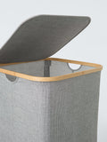 John Lewis bamboo rim tall square laundry hamper grey - British product