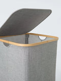 John Lewis bamboo rim tall square laundry hamper grey - British product