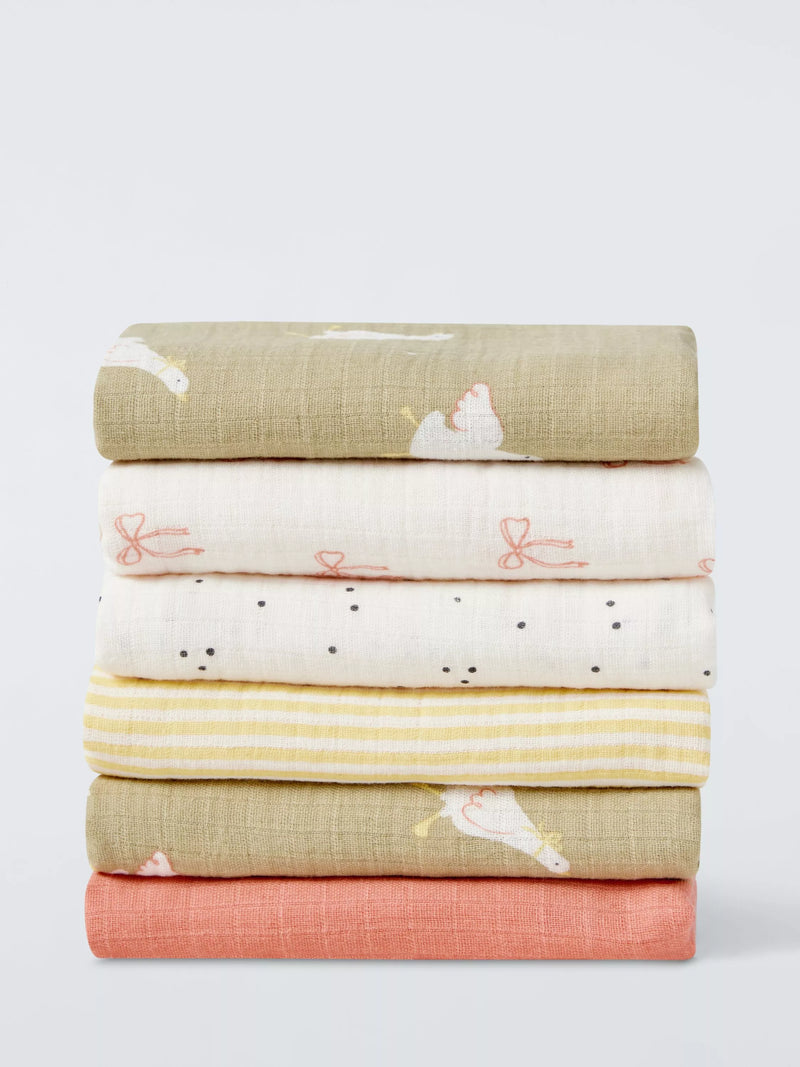 John Lewis muslin squares pack of 6 70x70cm - British product