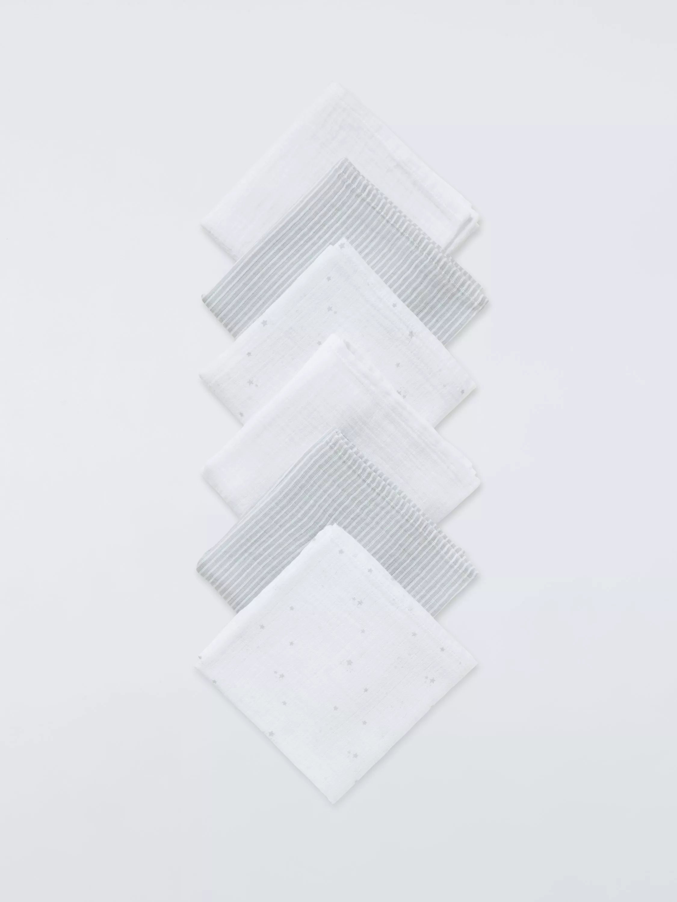 John Lewis stars and stripes muslin squares pack of 6, imported from the UK
