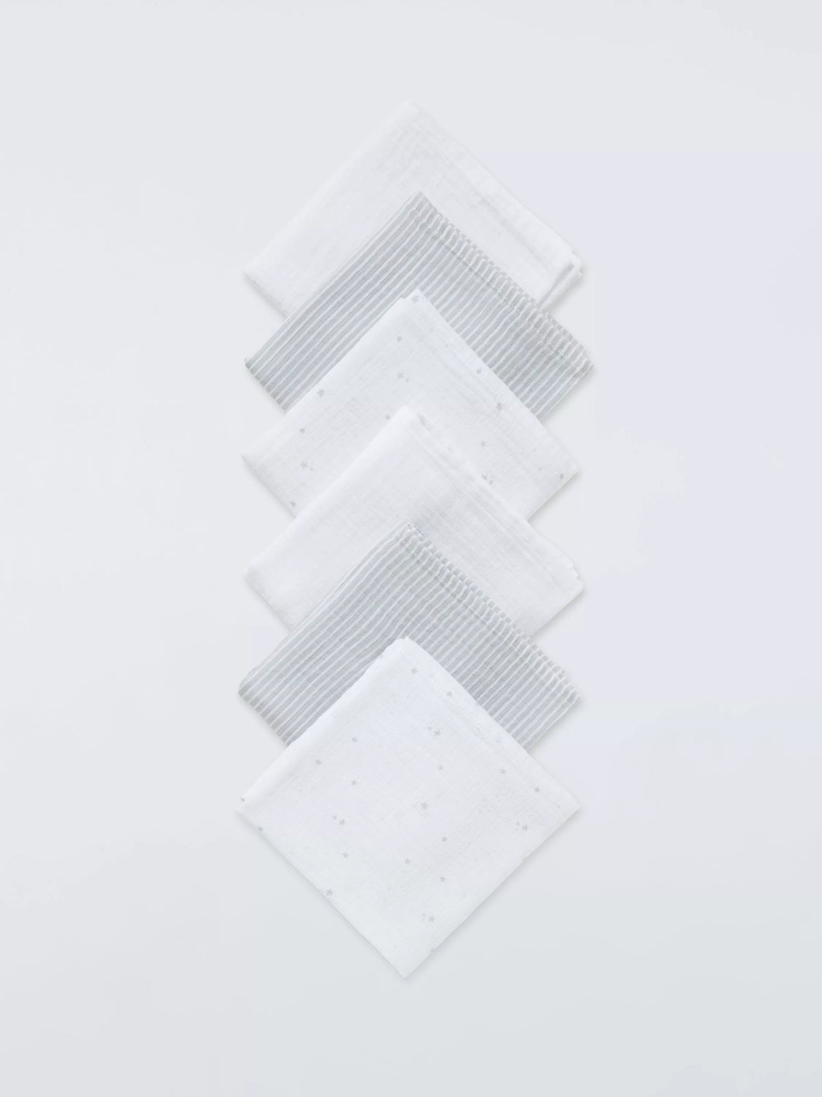 John Lewis stars and stripes muslin squares pack of 6, imported from the UK