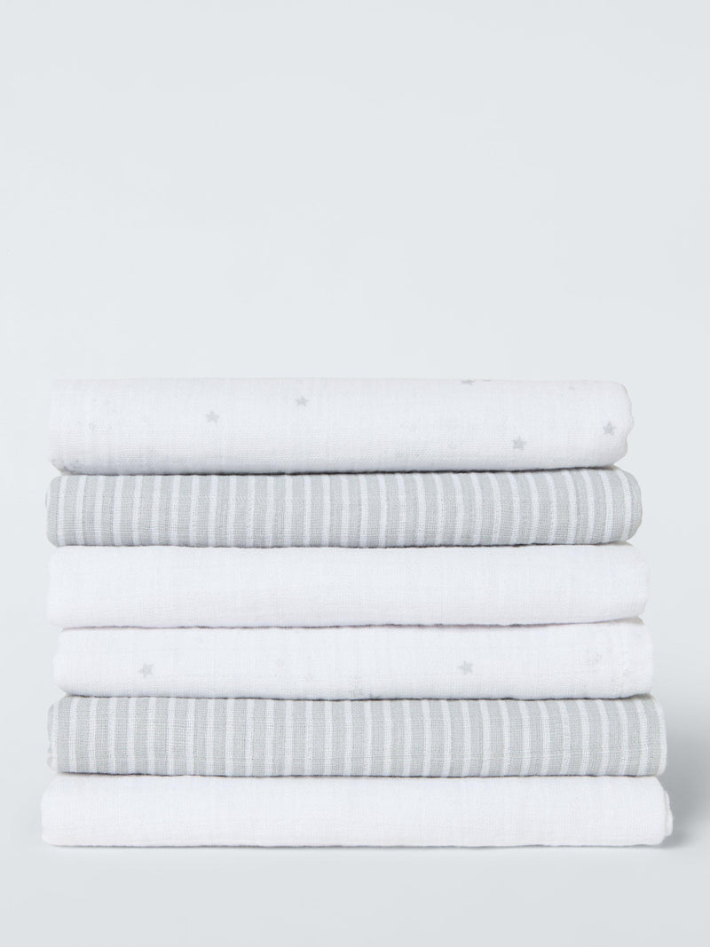 John Lewis stars and stripes muslin squares pack of 6, imported from the UK