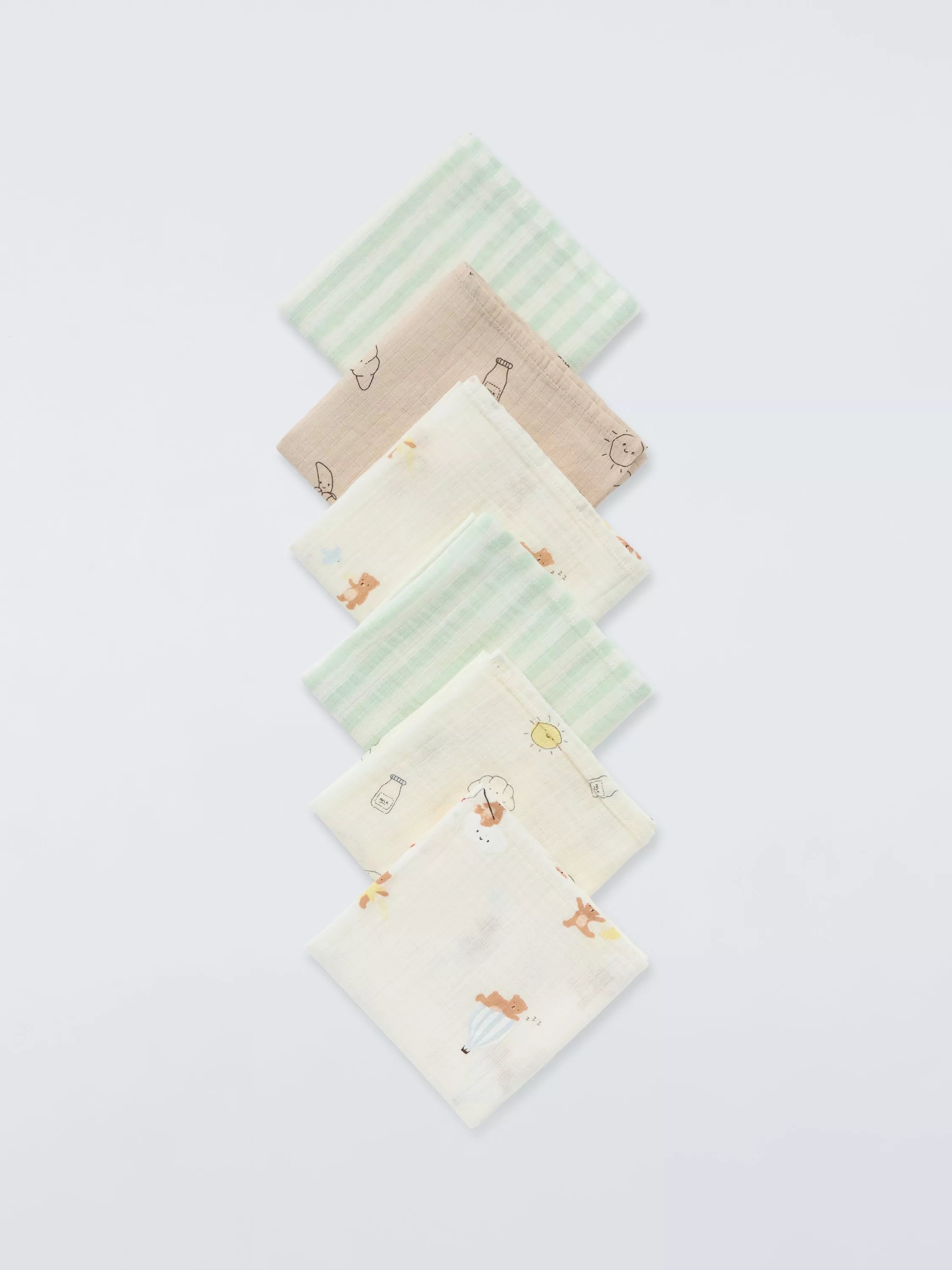 John Lewis Daydream Bear muslin squares 6-pack, imported from the UK