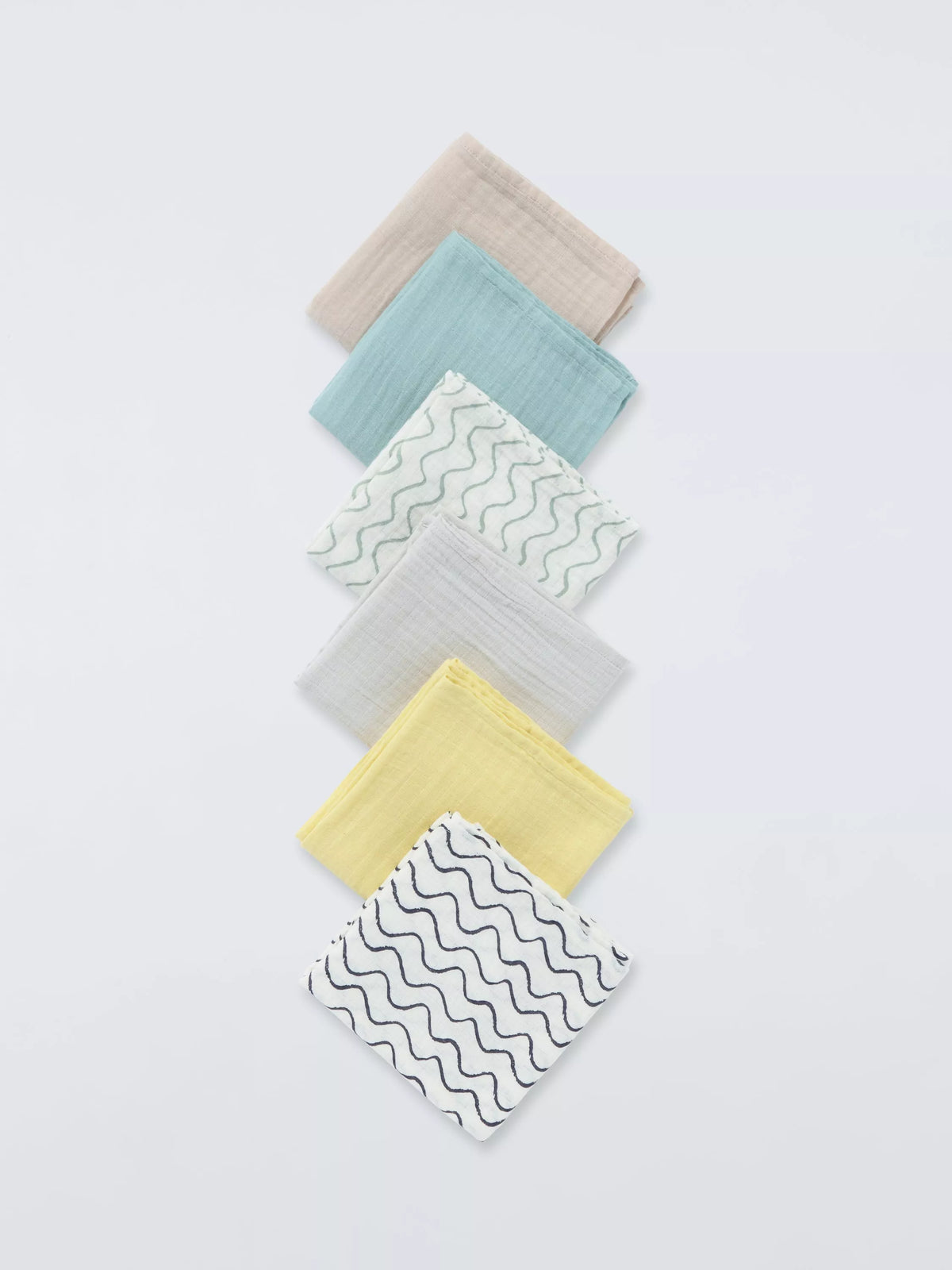 John Lewis muslin squares pack of 6, imported from the UK