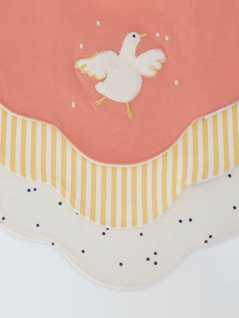 John Lewis cotton dribble bibs pack of 3, imported from the UK