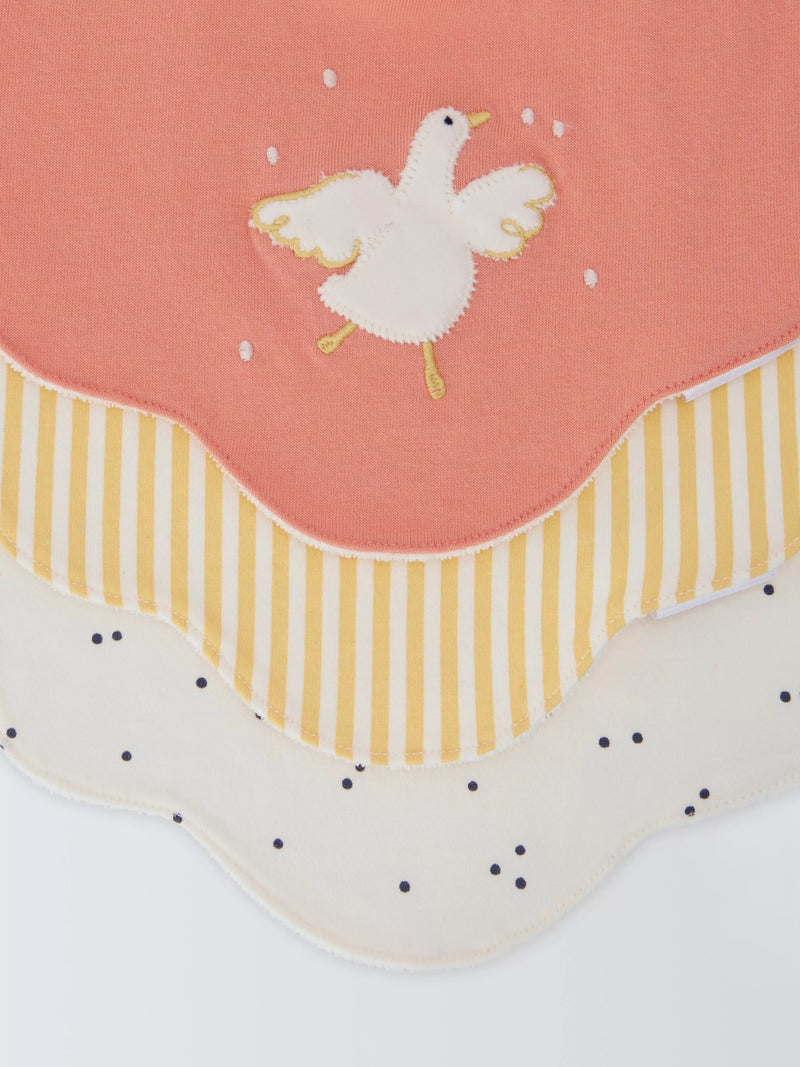 John Lewis cotton dribble bibs pack of 3, imported from the UK