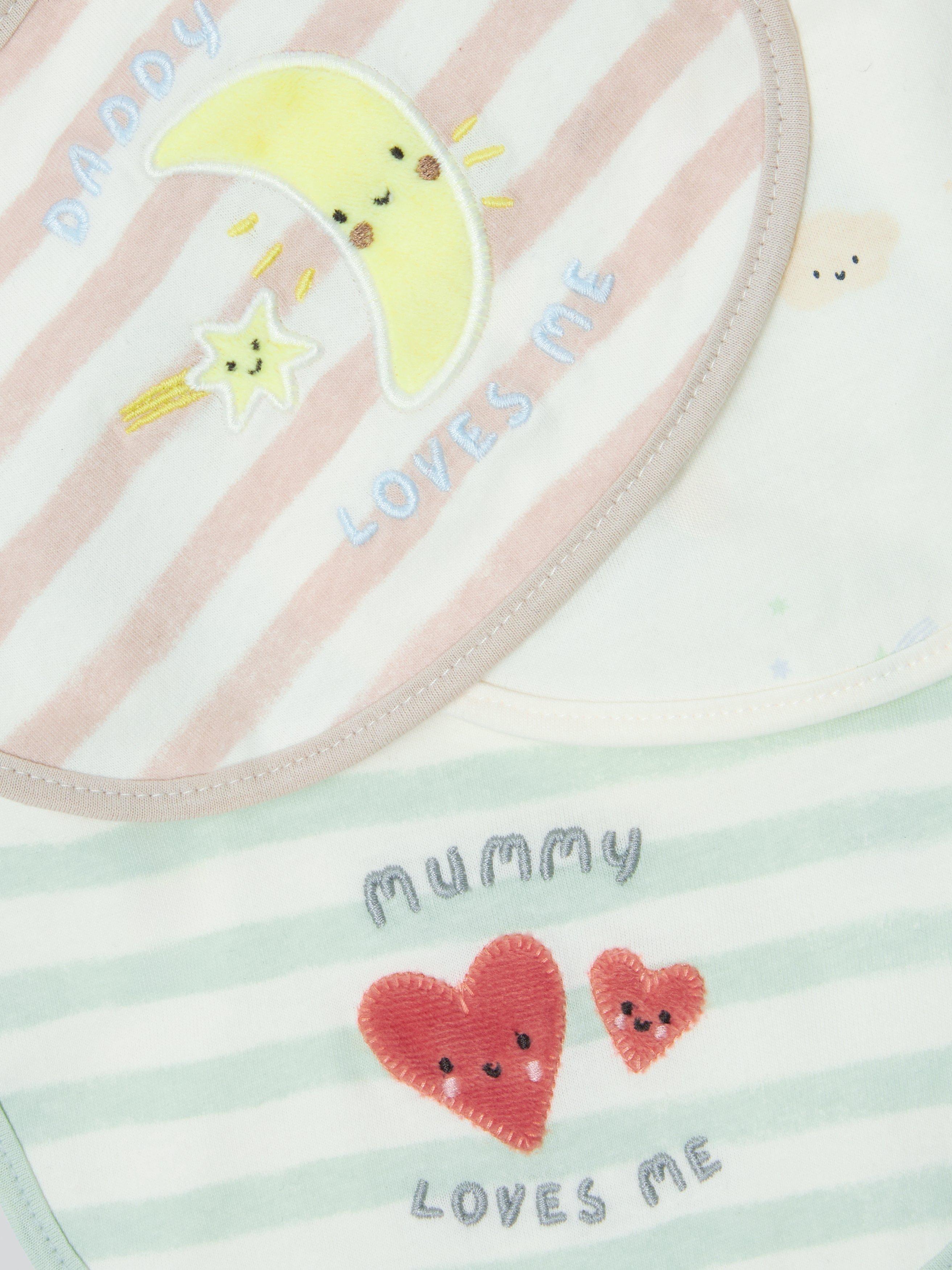John Lewis Daydream Moon round bibs pack of 3, imported from the UK