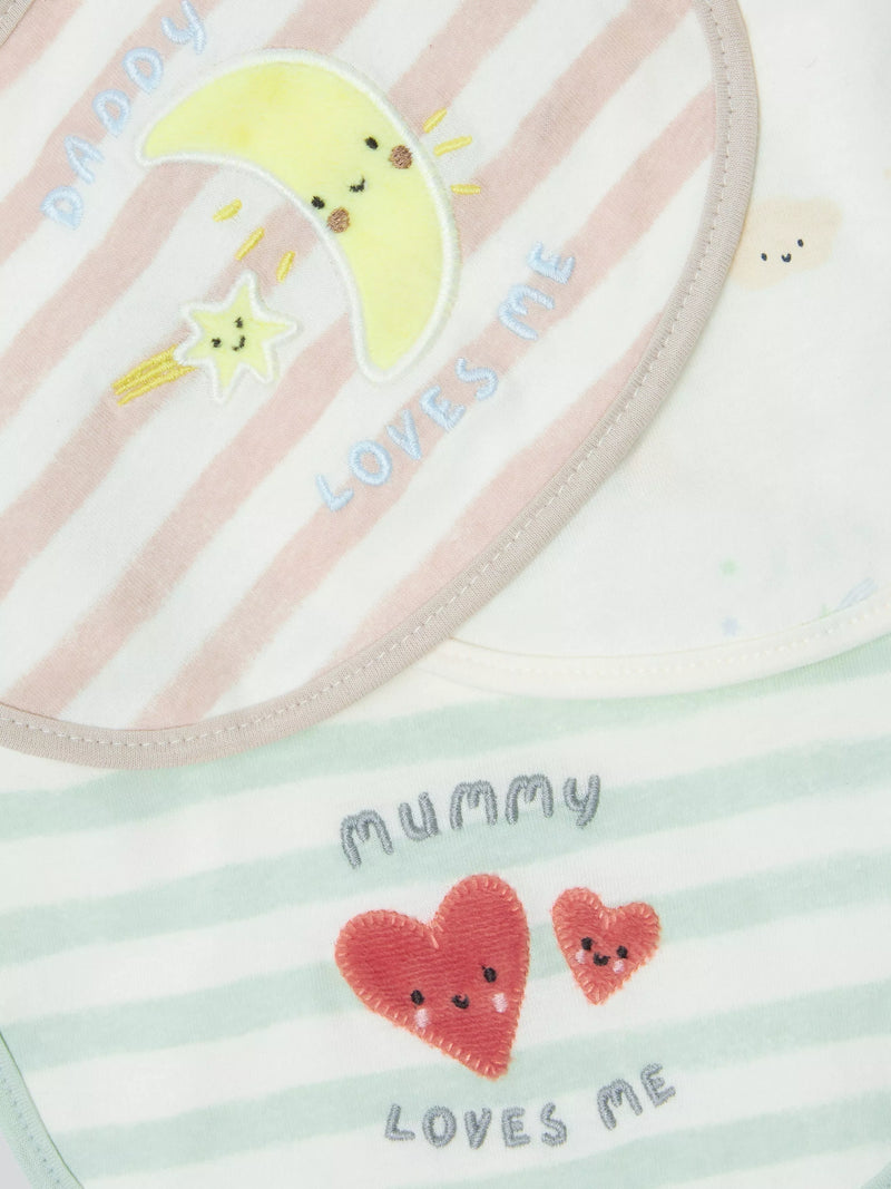 John Lewis Daydream Moon round bibs pack of 3, imported from the UK
