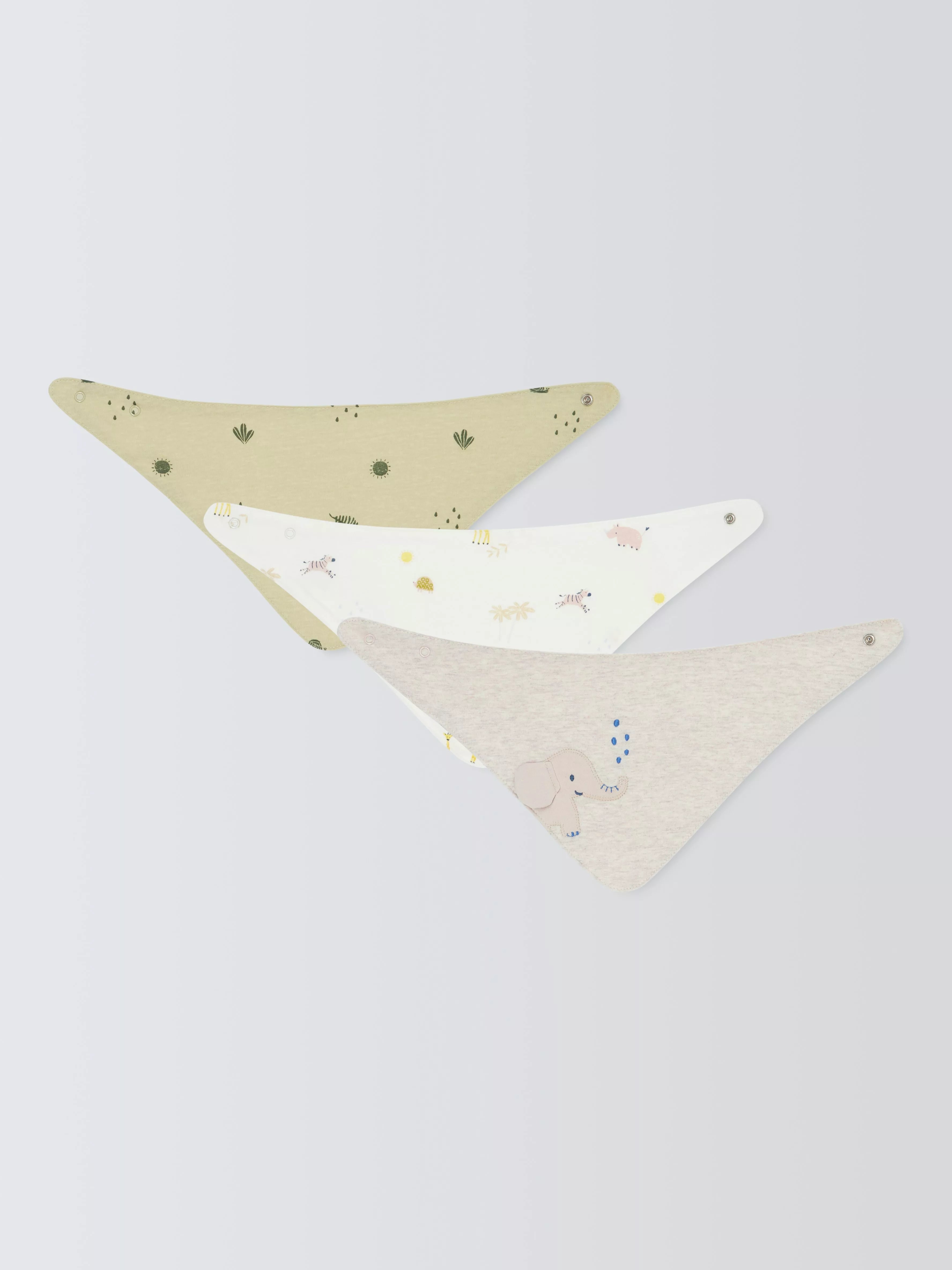 John Lewis Eden Safari soft dribble bibs pack of 3, imported from the UK