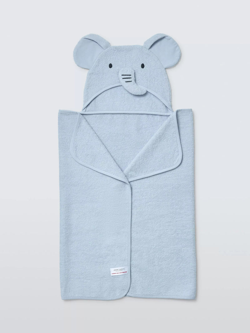John Lewis baby hooded towel blue elephant design, UK version