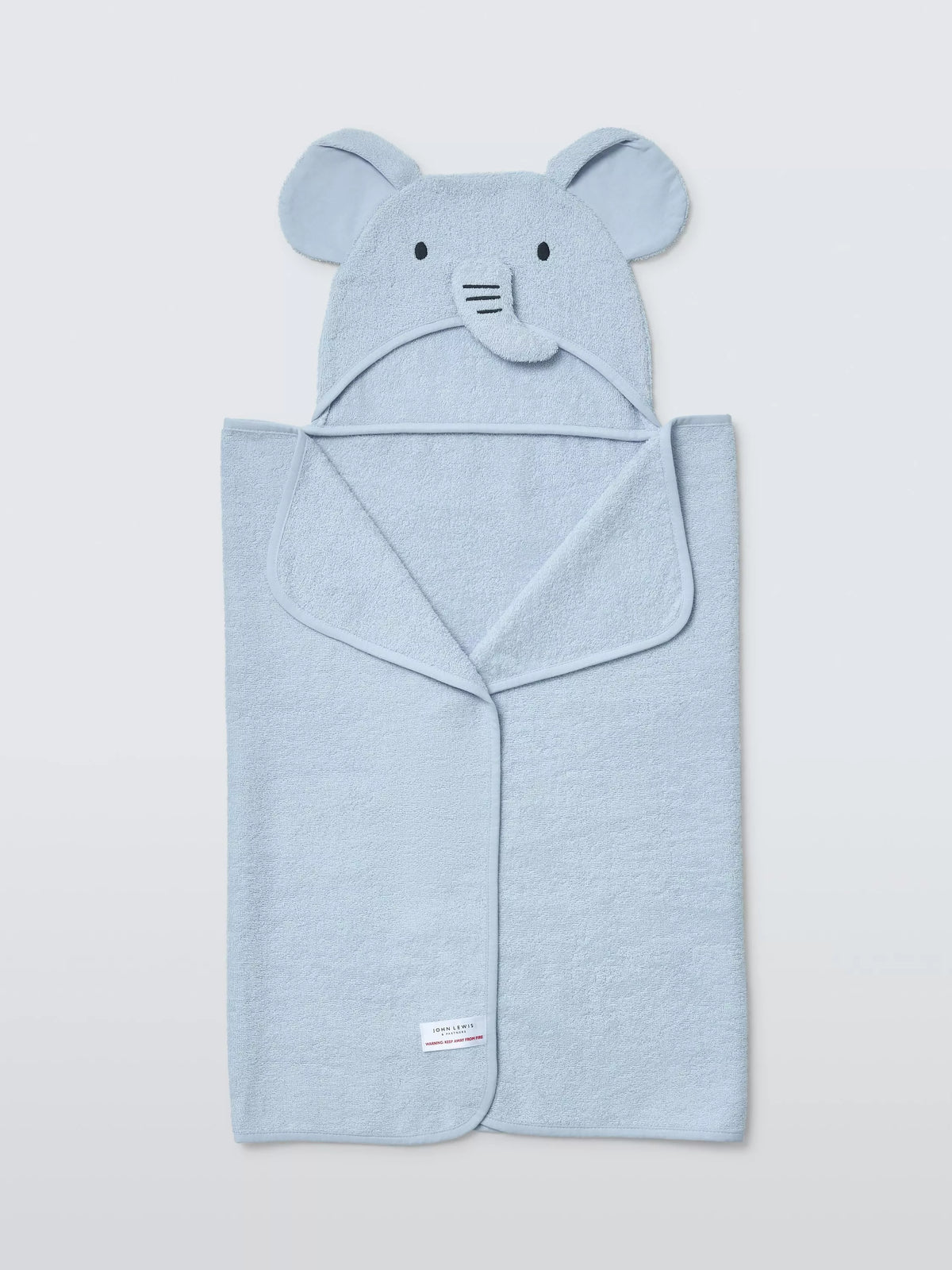John Lewis baby hooded towel blue elephant design, UK version