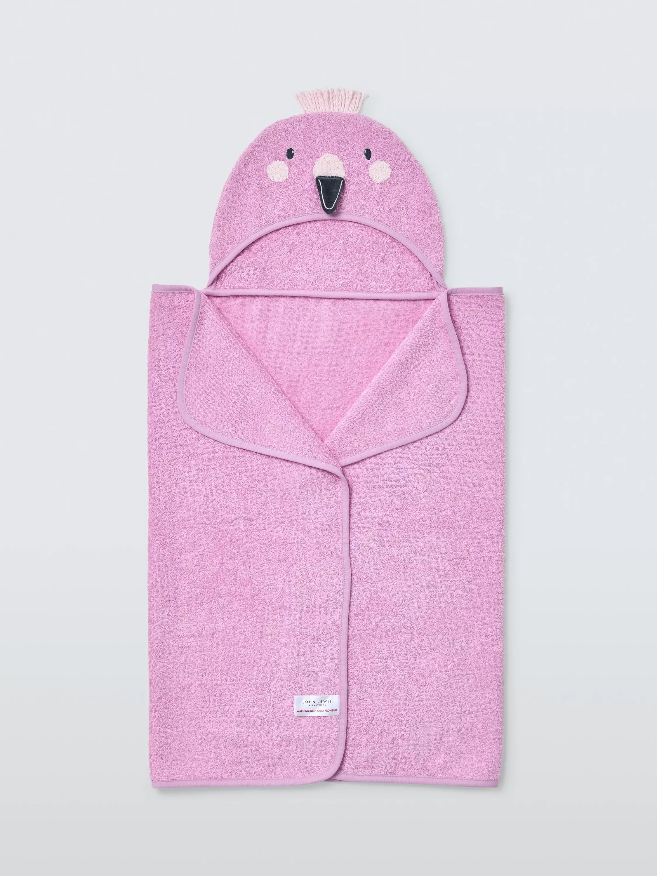 John Lewis flamingo hooded towel 100% cotton (British brand)