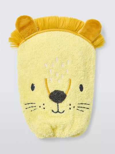 John Lewis John Lewis Eden Safari Bold Lion Wash Mitt, Yellow- Buy online at McGrocer