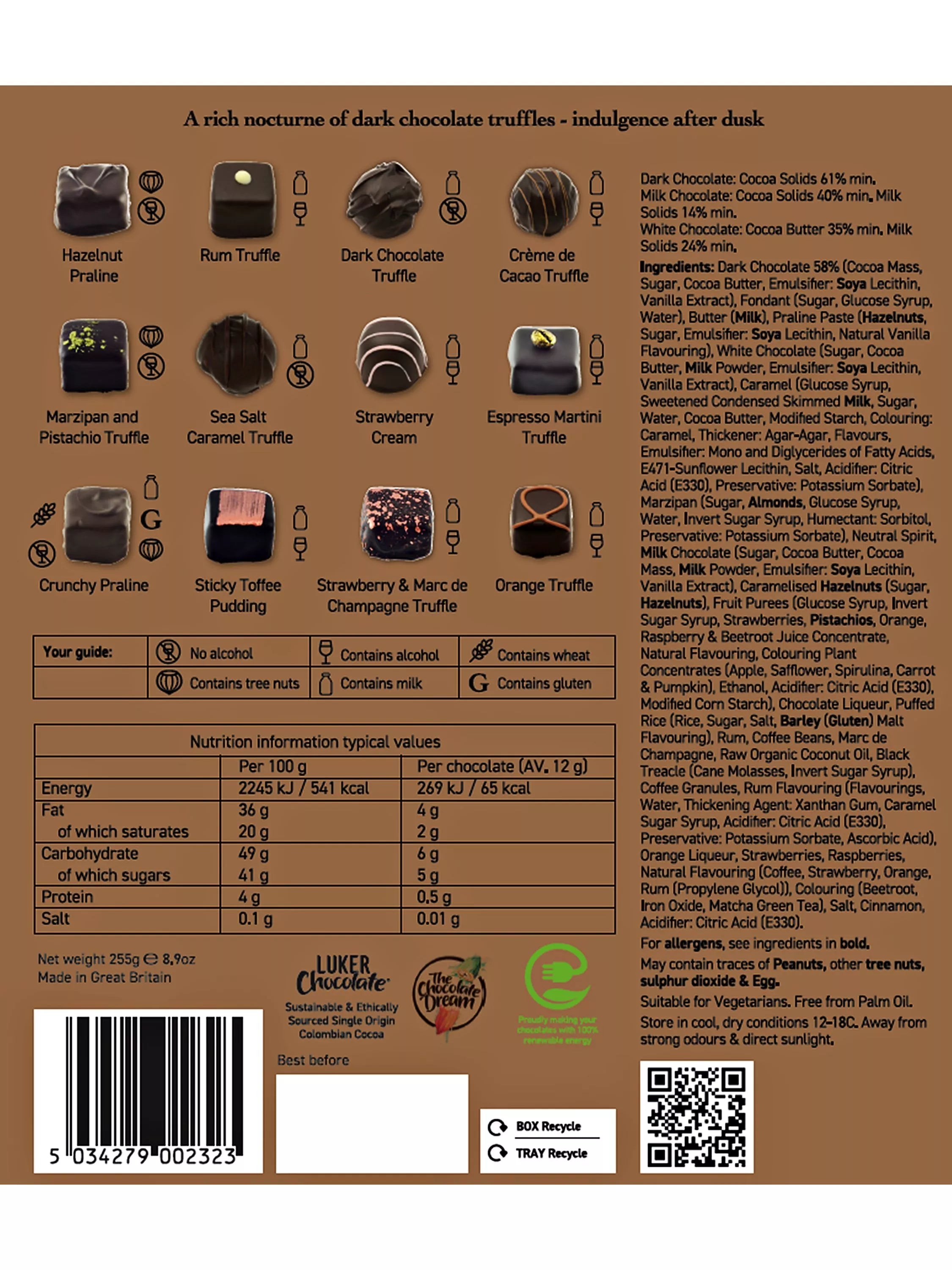 Holdsworth Maison Du Noir assorted chocolates 255g (British brand)