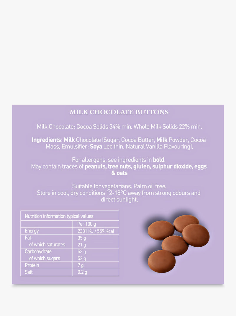 Holdsworth classic milk chocolate buttons 200g - British product