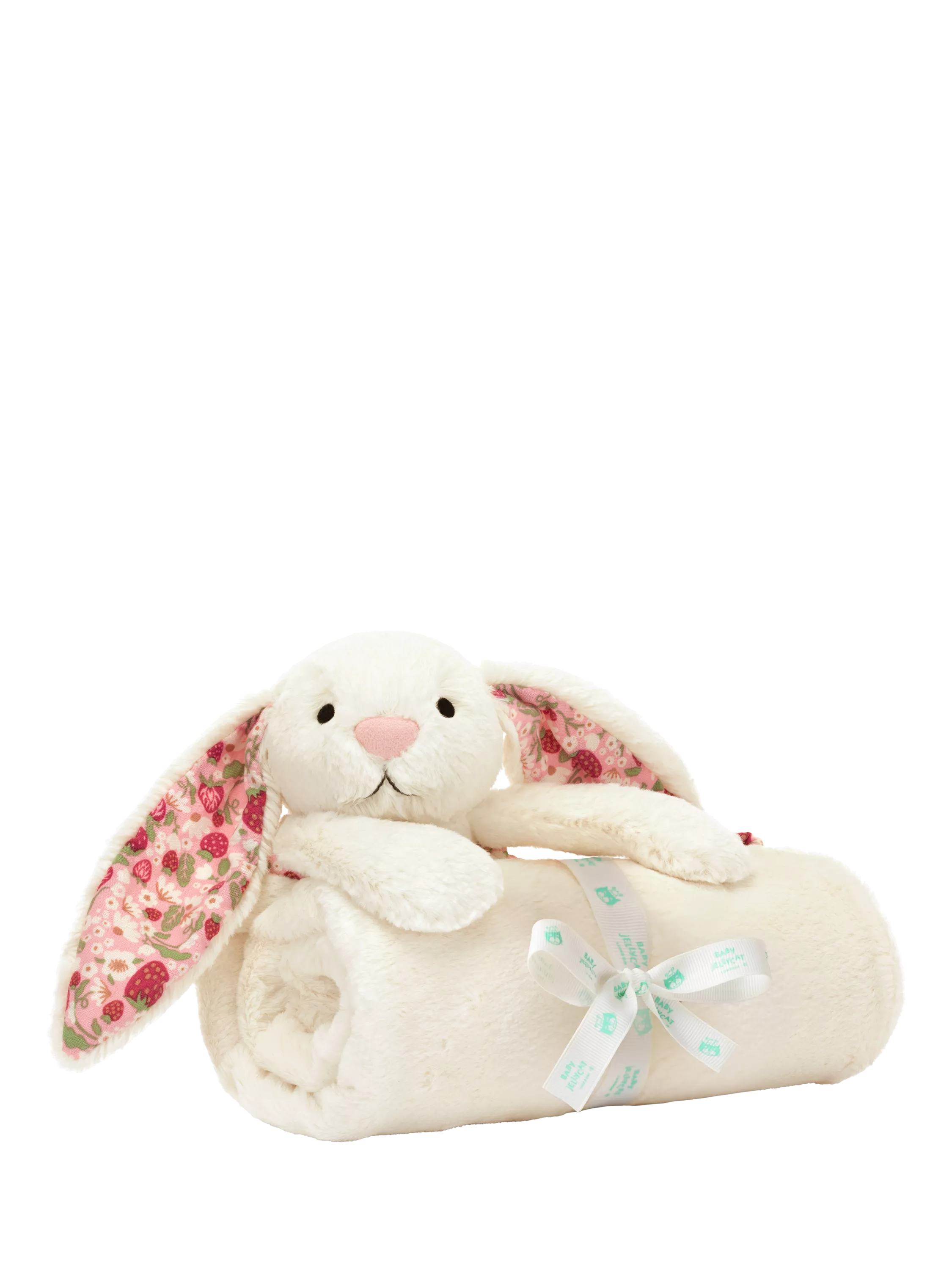 Jellycat Blossom Bunny Blankie cream comfort blanket (British brand)