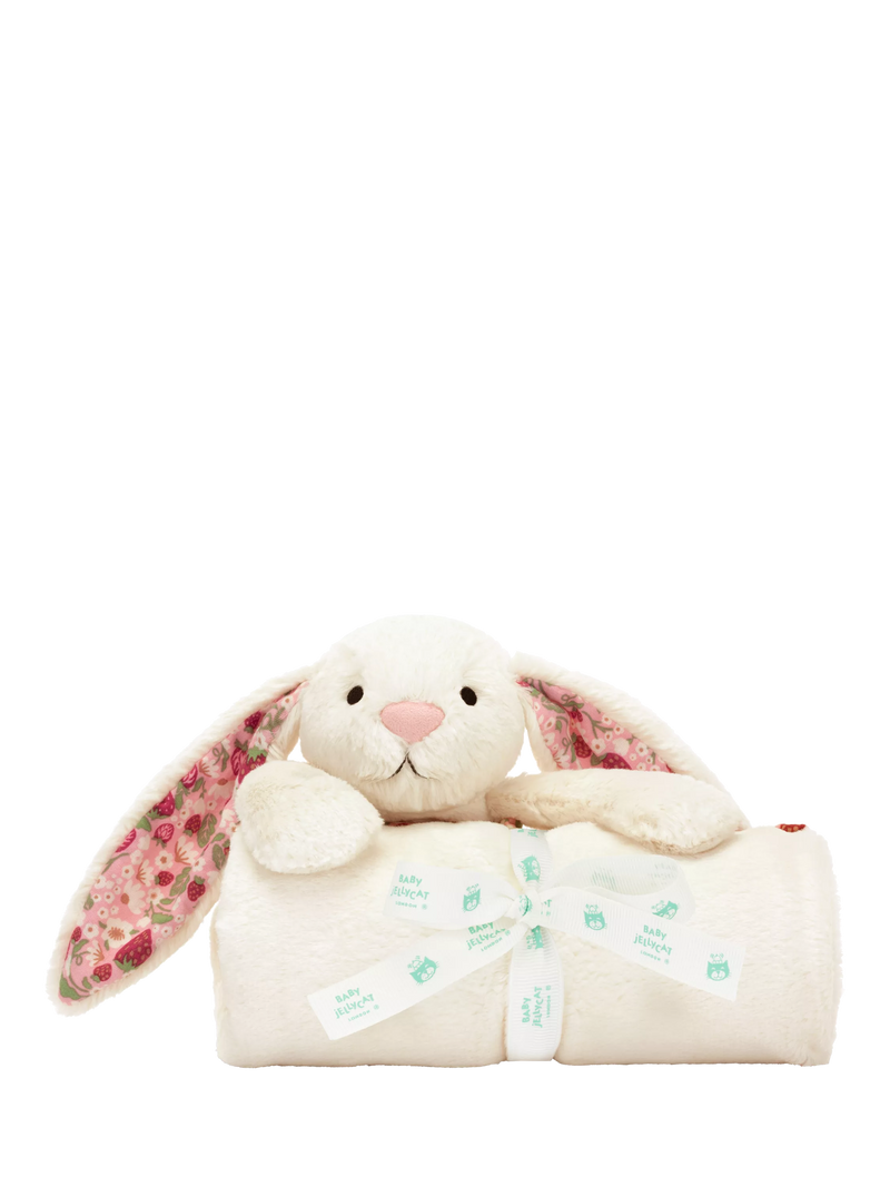 Jellycat Blossom Bunny Blankie cream comfort blanket (British brand)
