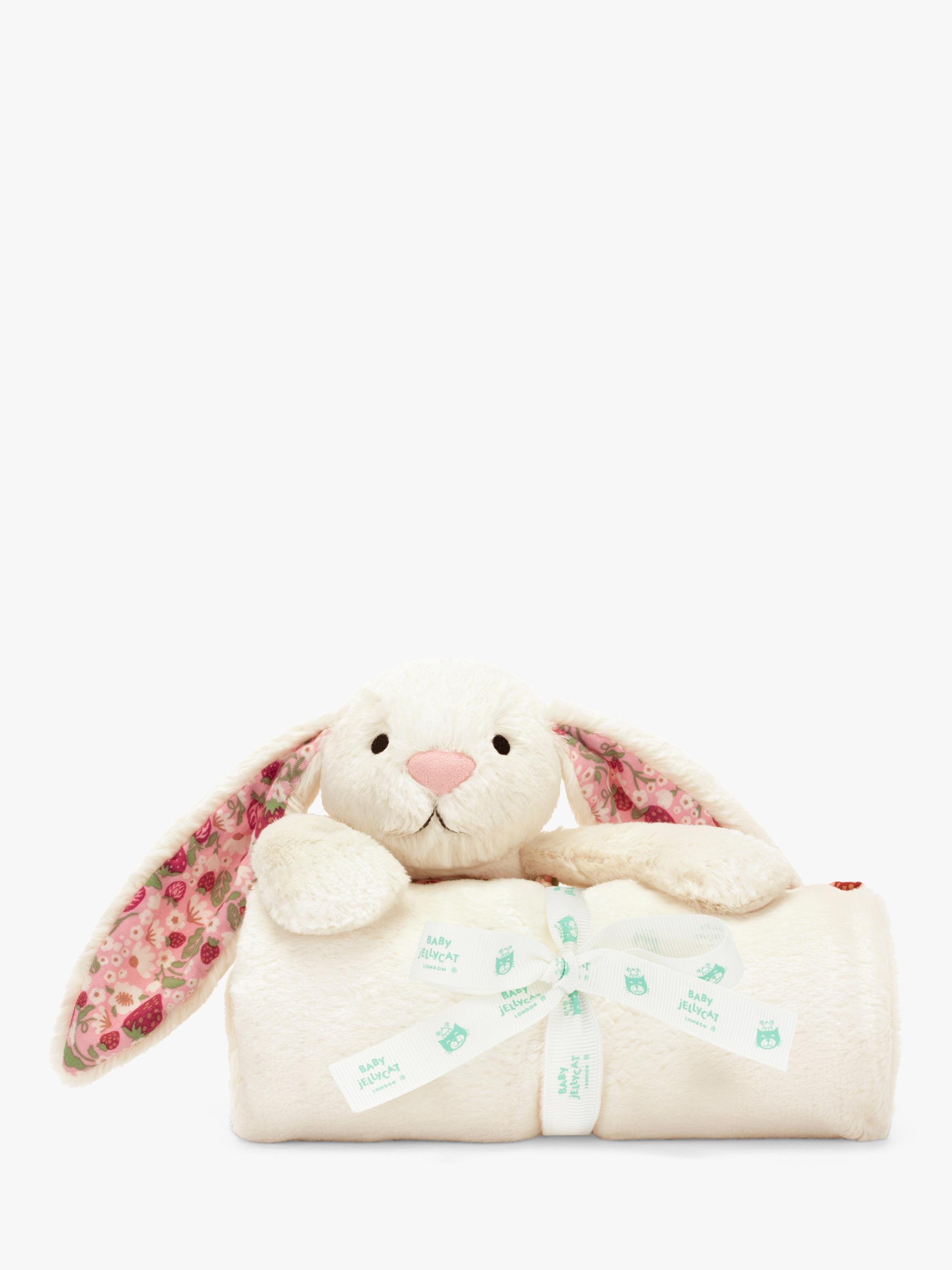 Jellycat Blossom Bunny Blankie cream comfort blanket (British brand)