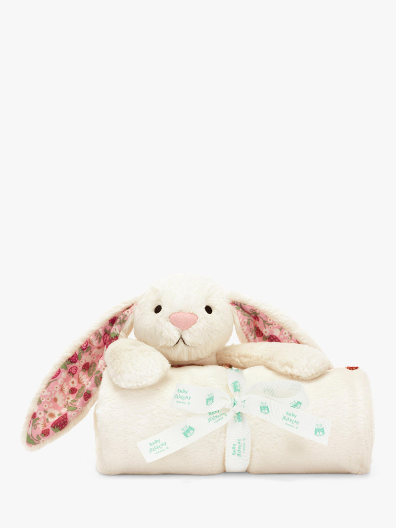Jellycat Blossom Bunny Blankie cream comfort blanket (British brand)