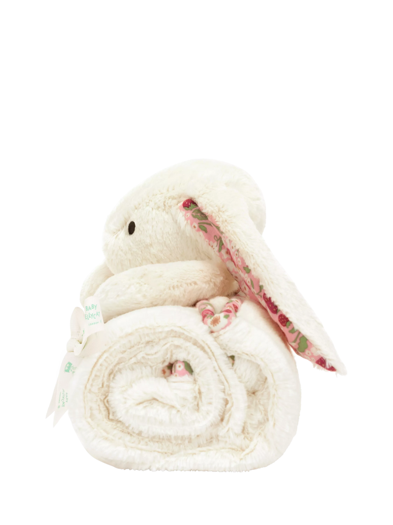 Jellycat Blossom Bunny Blankie cream comfort blanket (British brand)