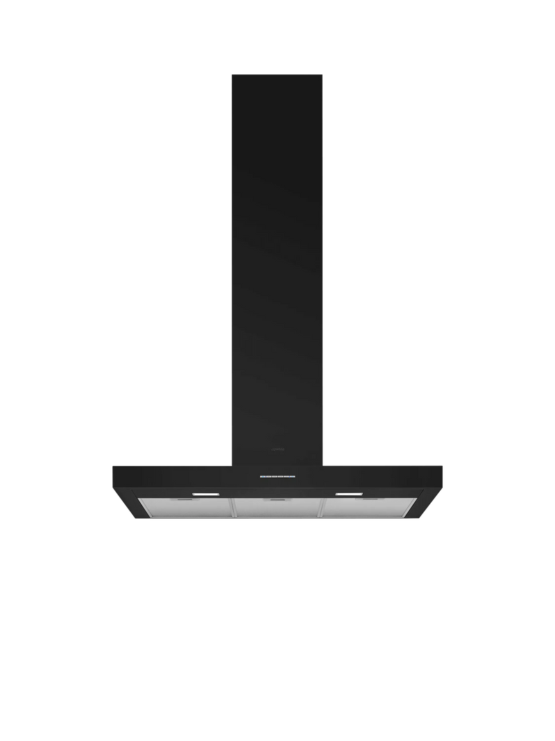 Smeg chimney cooker hood matte black 90cm, imported from the UK