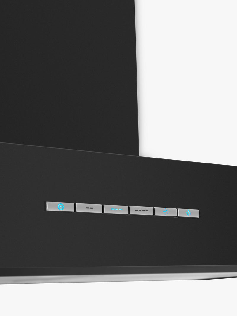 Smeg chimney cooker hood matte black 90cm, imported from the UK