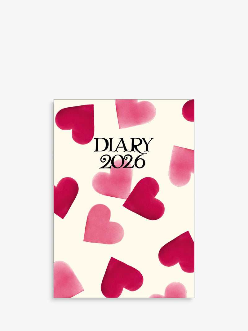 A6 Week-to-View 2026 Diary with Hearts Design
