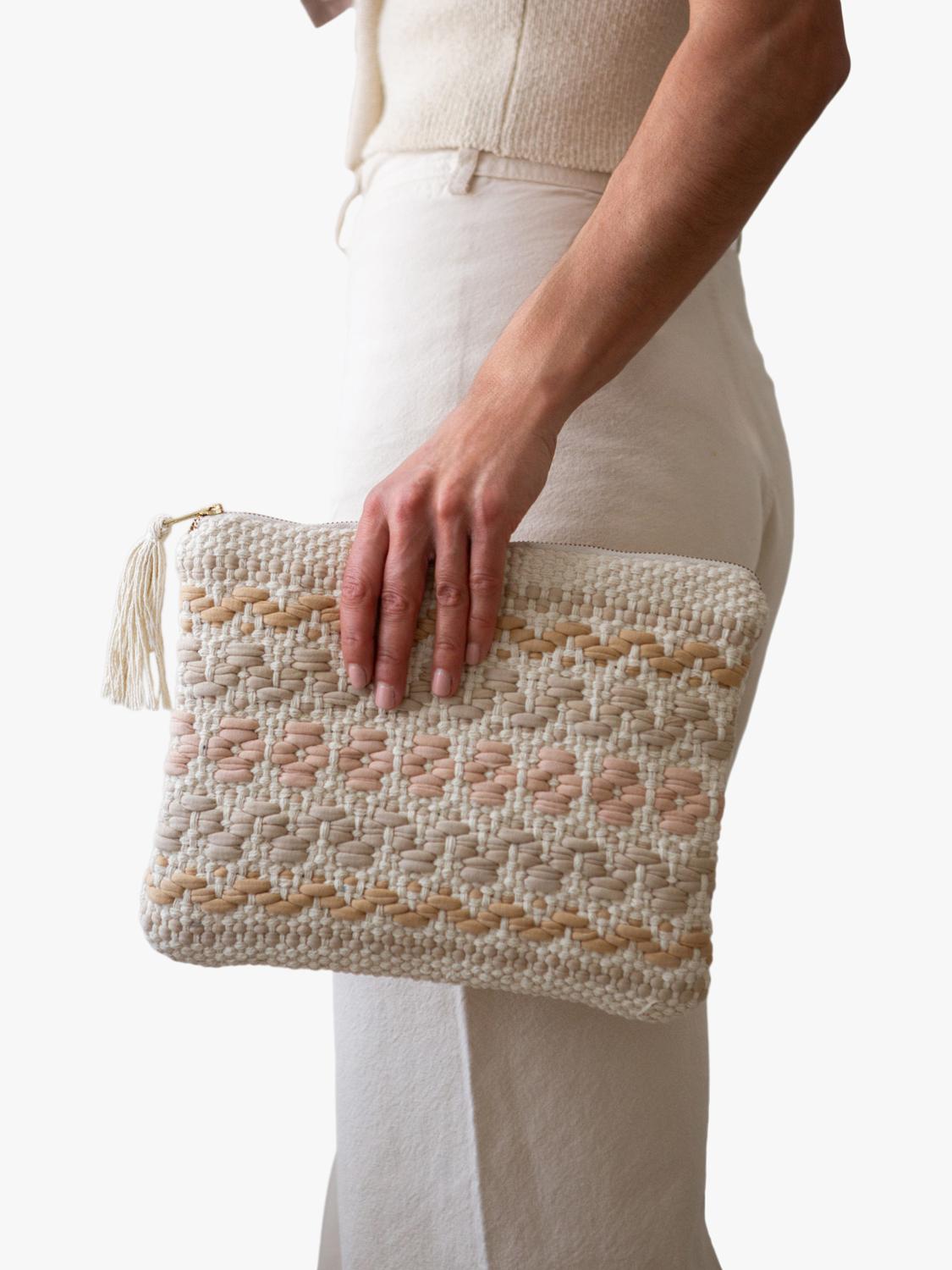 The Small Home woven organic cotton clutch multi - British product